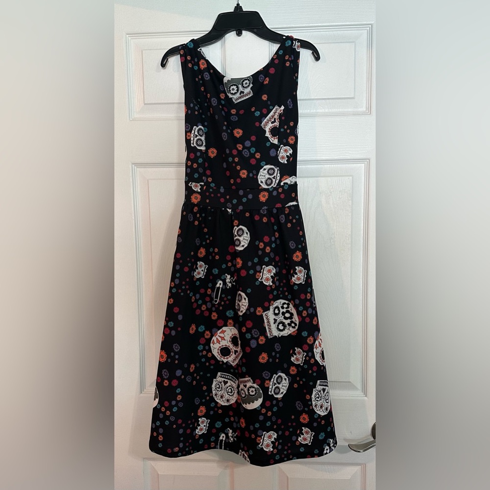 Black and White Patterned Midi Dress